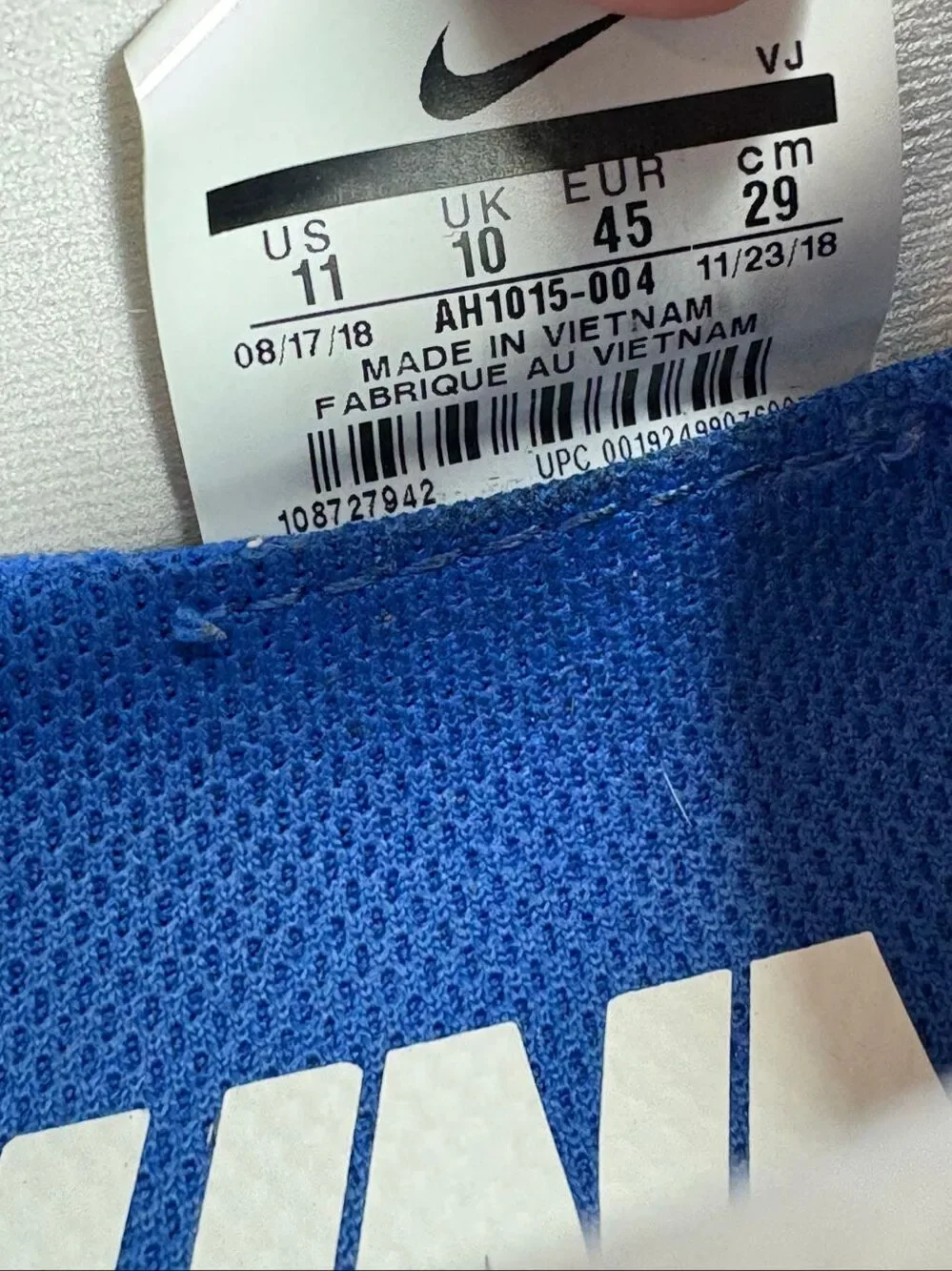 Nike Epic React Flyknit 1 Mens Size 11 Running Shoes White Racer Blue AH1015-004